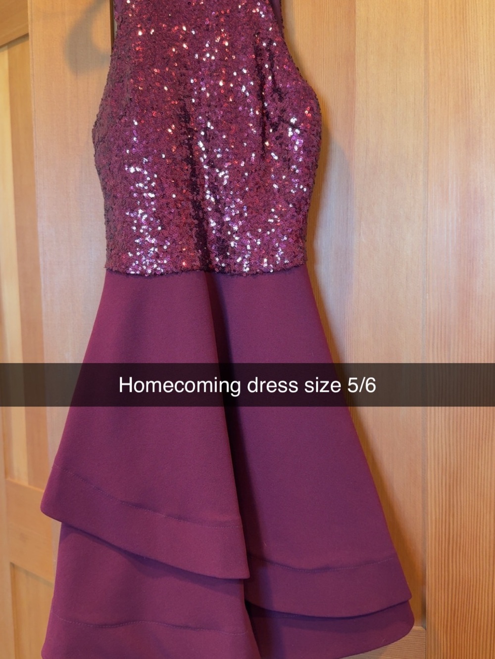 Juniors Sequin Halter Homecoming Dress in Burgundy
